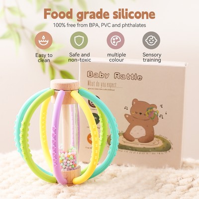 Bé Lục Lạc Cảm Giác Miếng Dán Manhattan Bóng Bé Mọc Răng Đồ Chơi BPA MIỄN PHÍ Sơ Sinh Appease Đồ Chơi Có Hộp