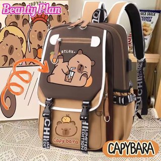😻Balo đi học balo CAPYBARA, Cặp đi học nam nữ nhiều ngăn chống nước, Cặp sách học sinh cấp 2,3 hot 2024 ulzzang