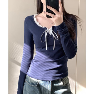 Suxi Ngọt Ngào Đơn Giản Phong Cách Hàn Quốc Thời Trang Slim Fit Áo Thun Dài Tay 240405