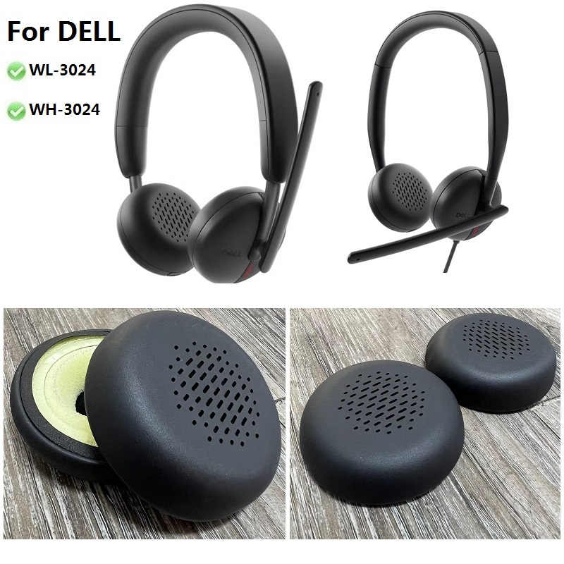 Miếng Lót Tai Chính Hãng 65mm Dành Cho Dell WL-3024 WH-3024 Tai Nghe Thay Thế earmuff Tai Gối Bao Ta