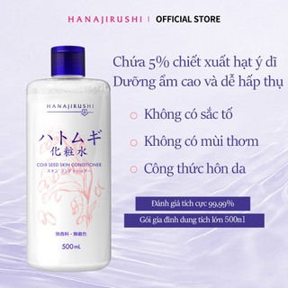 Nước hoa hồng HANAJIRUSHI chiết xuất hạt ý dĩ (Hatomugi) - xuất xứ từ Nhật Bản 500ml