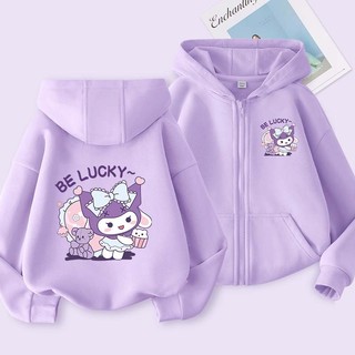  Áo Hoodie bé gái in kuromi ,Áo khoác cardigan có dây kéo  Thời trang thoải mái 