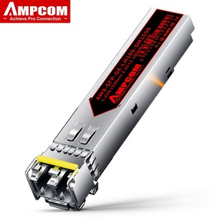 Bộ thu phát sfp ampcom 1.25gbps, lc song công, mô-đun sợi quang một chế độ 1000base-lx 1310nm / 1550nm, 10km-100km