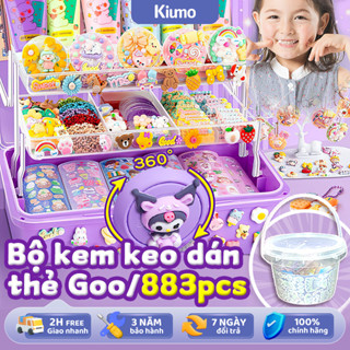 1068pcs💙 👸Bộ kem keo dán thẻ Goo đồ chơi trẻ em, đồ chơi cho bé gái đồ chơi tự làm quà tặng cho người thân, hộp lưu trữ 3 lớp đặc biệt cao cấp