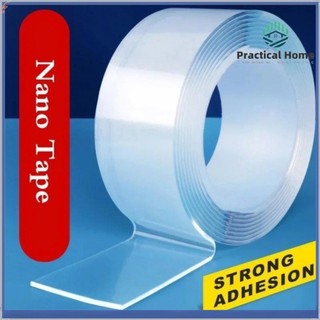 Băng keo hai mặt chống gió Nano 1m Băng trong suốt tự dính Băng tái sử dụng chống đánh dấu Thích hợp cho nhà bếp ô tô