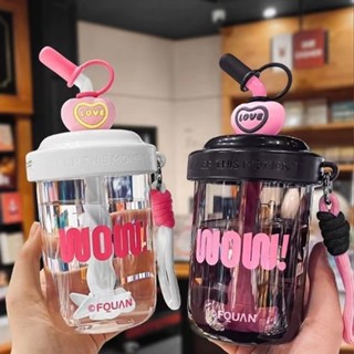 Cốc khuấy cà phê bằng ống hút Cốc đựng nước bằng ống hút di động Dung tích lớn Nhựa PC trong suốt chất lượng cao