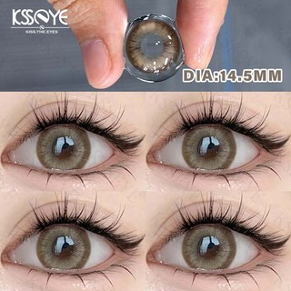 Ống kính tiếp xúc màu nâu mắt búp bê 2 chiếc Ống kính tiếp xúc màu xanh mềm 14,5mm Lớp dịch vụ hàng năm (0,00-8,00)