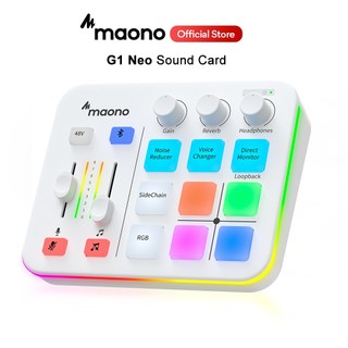 Maono G1 NEO Set Mini Game Card Âm Thanh Giao Diện Âm Thanh Hỗ Trợ Micro XLR Có Đèn RGB Cho Podcast, PC, Điện Thoại, Chơi Game, Phát Trực Tiếp