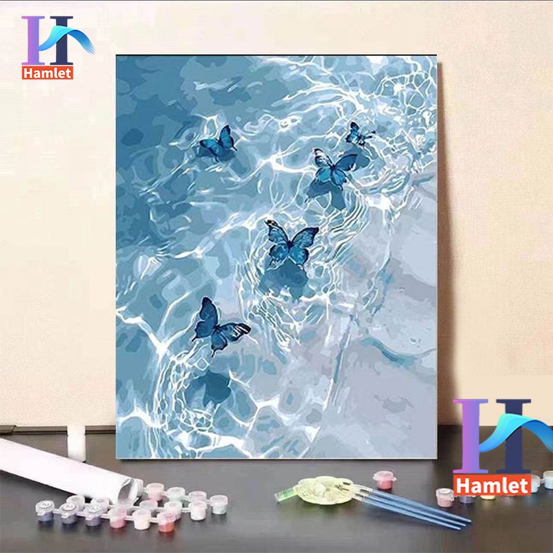 Hamlet [40 * 50cm] Họa tiết phong cảnh bướm vẽ kỹ thuật số DIY，tranh tô màu theo số-tranh số hoá-tra