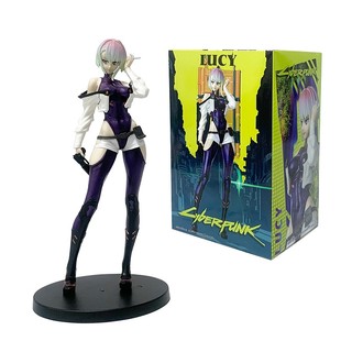 22cm anime cyberpunk: edgerunners hình lucy hai kích thước cô gái pvc nhân vật hành động mô hình máy tính để bàn trang trí đồ chơi búp bê quà tặng trẻ em