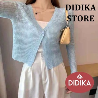 DIDIKA Áo Khoác Cardigan Dệt Kim Mỏng Dáng Rộng Ngắn Chống Nắng Thời Trang Mùa Hè Cho Nữ