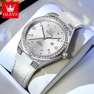 Đồng hồ nữ OLEVS 5606 chống thấm nước phối dây da kiểu dáng thời trang