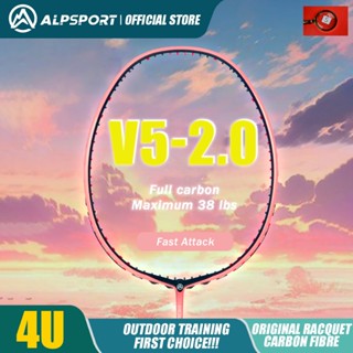  Alp V5 2.0 MXH 4U vợt cầu lông Công nghệ đệm Siêu nhẹ tấn công Sợi Carbon Strang Pink Reket Rsl Yonex Liling Victor ALPSPORT vợt gốc 