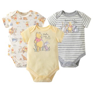 Bộ áo liền quần cho bé sơ sinh Disney bé trai và bé gái tay ngắn mùa hè mỏng thoáng khí Teddy