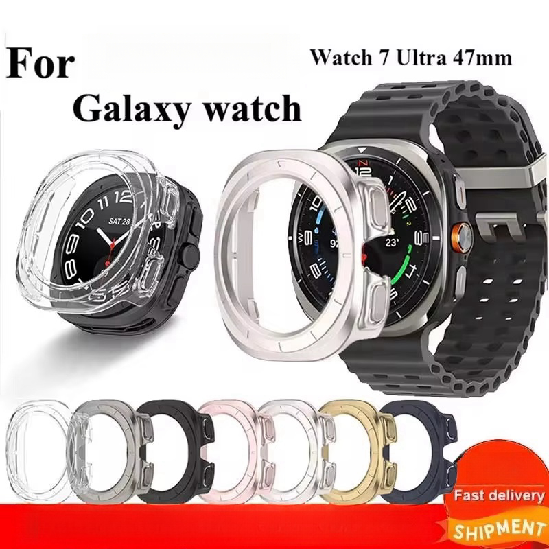 Ốp Lưng Cho Samsung Galaxy Watch 7 Ultra 47mm Phụ Kiện Bảo Vệ Màn Hình Khung PC Cứng Ốp Lưng Galaxy 