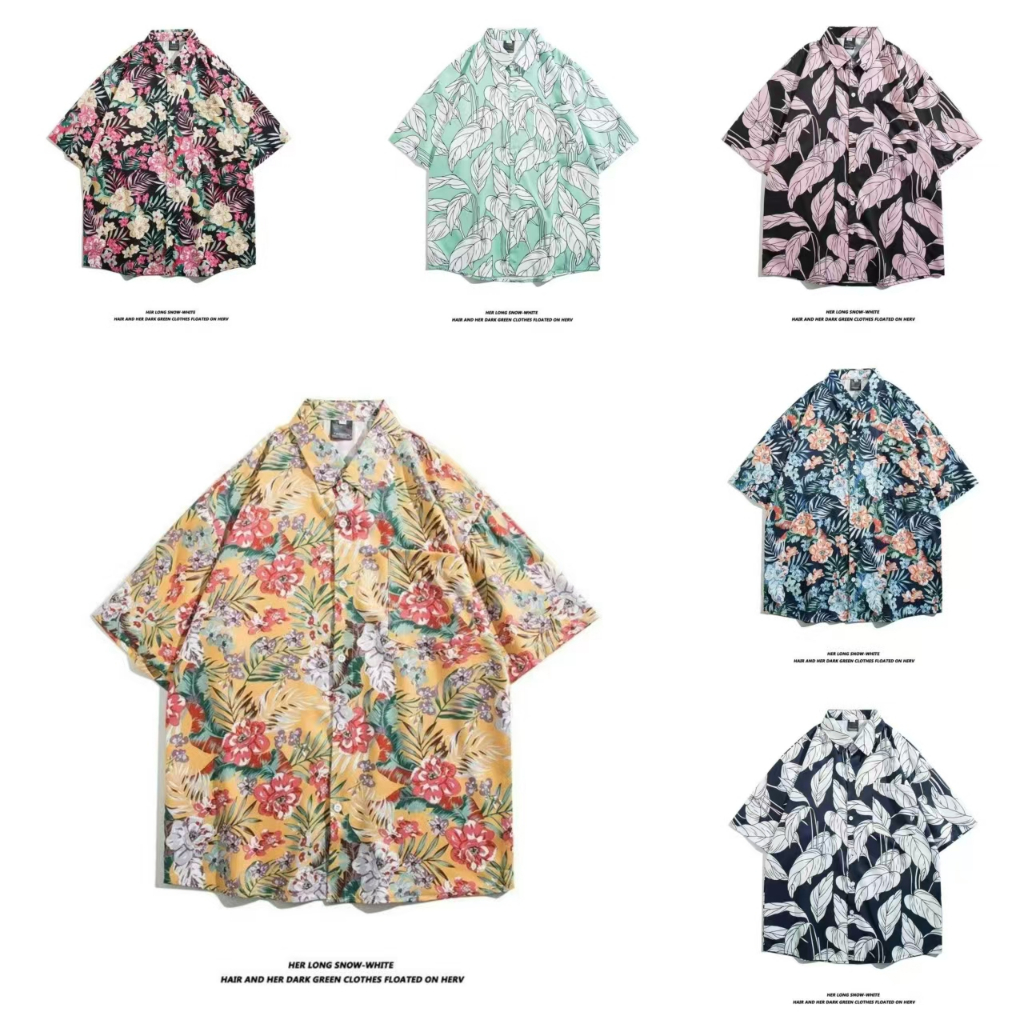 M-3XL Nam Retro Hoa Hawaii Áo Sơ Mi Nam Tay Ngắn M-3XL 100 Phong Cách