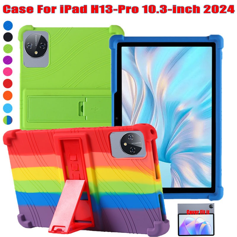 Dành Cho Hanzhong iPad H13-Pro 10.3 inch 2024 Máy Tính Bảng Gấp Bảo Vệ 4 Nút Làm Dày Silicon Mềm Chố