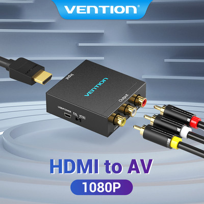 Vention bộ chuyển đổi HDMI Sang AV Thông Minh DC5V Cho Laptop / Máy Chơi Game Kết Nối TV 1080P
