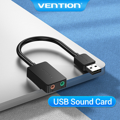Thẻ âm thanh USB Vention Bộ chuyển đổi âm thanh USB sang 3,5 mm bên ngoài Bộ chuyển đổi tai nghe OMTP CTIA