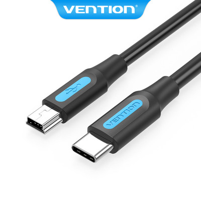 Cáp Mini USB Vention đầu cắm USB C sang mini B cho điện thoại laptop DV ô tô