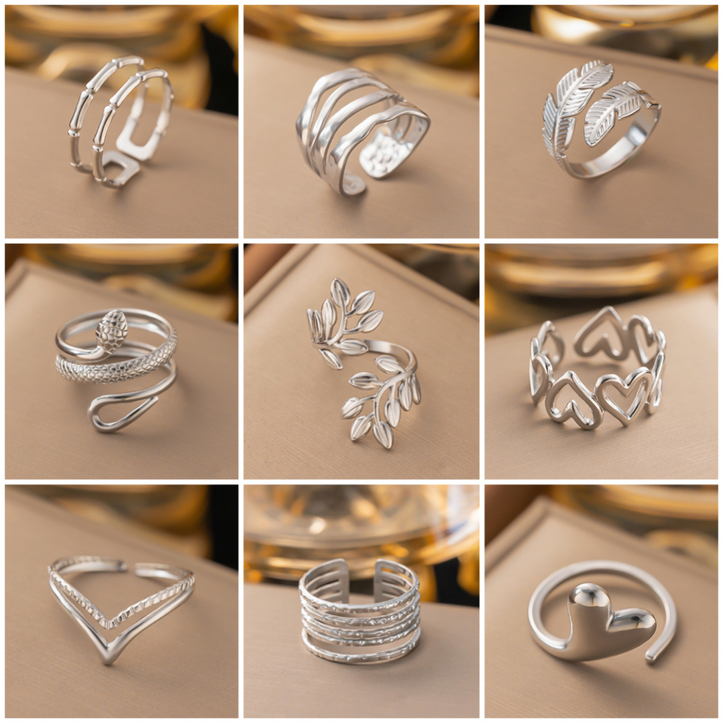 Bán Hàng Nóng Thời Trang Cao Cấp Thép Titan Xu Hướng Mở Nhẫn Ins Phong Cách Đơn Giản Nhẫn Nữ Phụ Kiện Quà Tặng Bán Buôn