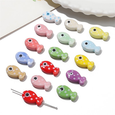 2 Chiếc 19 Mm Handmade Sứ Sứ Cá Hạt Quyến Rũ Cho Bông Tai Vòng Tay Vòng Cổ DIY Trang Sức Làm