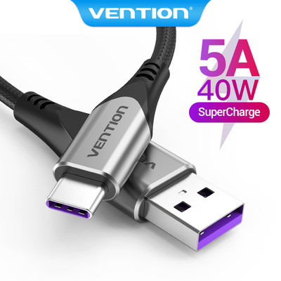 Cáp Sạc Nhanh Vention Cường Độ Tối Đa 5A Dài 0.25-3M Đầu Type C Cho Huawei Xiaomi Android