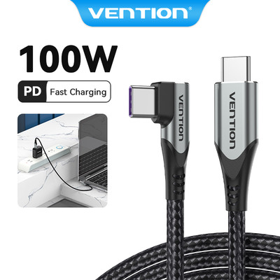 Dây cáp 5A sạc nhanh Vention cho Huawei Type C USB C PD 100W USB C