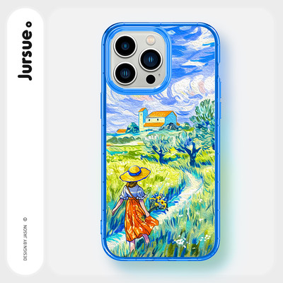 Ốp lưng JURSUE mềm chống bẩn van gogh màu đen dễ thương đẹp cho iPhone 16 15 14 13 12 11 Pro Max SE 2020 X XR XS 8 7 ip kute Y5344Q
