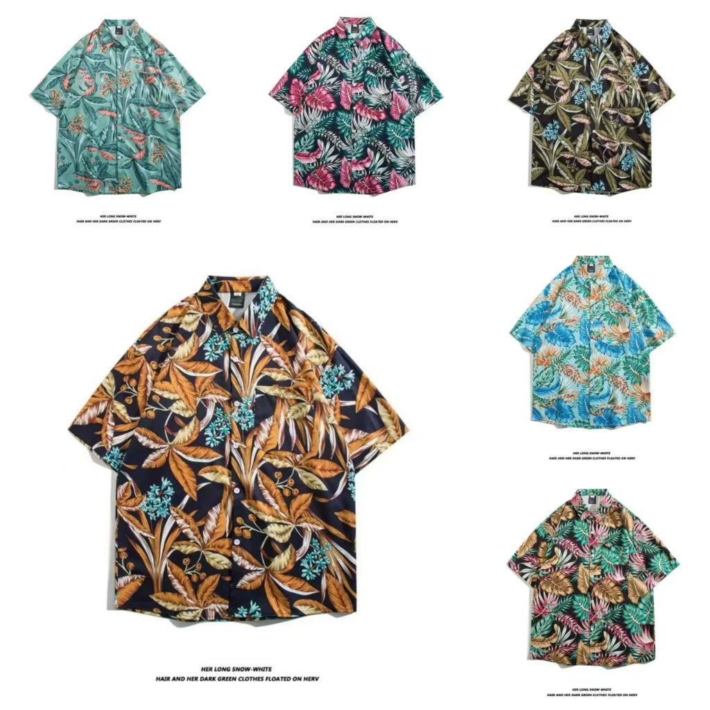 M-3XL Nam Retro Hoa Hawaii Áo Sơ Mi Nam Tay Ngắn M-3XL 100 Phong Cách