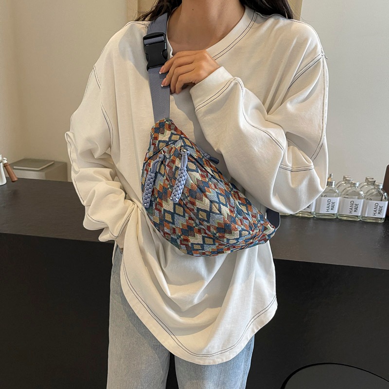 Túi đeo ngực nữ thời trang Hàn Quốc Canvas Ins Nhật Bản dành cho nữ