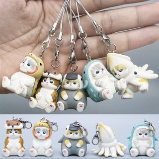 5 Cái / bộ 4.5cm Anime Mifusand Cá Mập Mèo Dây Điện Thoại Di Động Mực Mèo Chim Cánh Cụt Khủng Long Sinh Vật Biển Móc Khóa Phiên Bản Q PVC Nhân Vật Hành Động Mô Hình Đồ Chơi Búp Bê