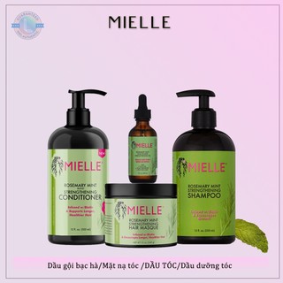 Dầu gội tăng cường bạc hà mielle / Mặt nạ tóc hương thảo / Dầu dưỡng tóc hương thảo / Dầu xả tóc, dầu xả tóc mielle, dầu xả tóc mielle