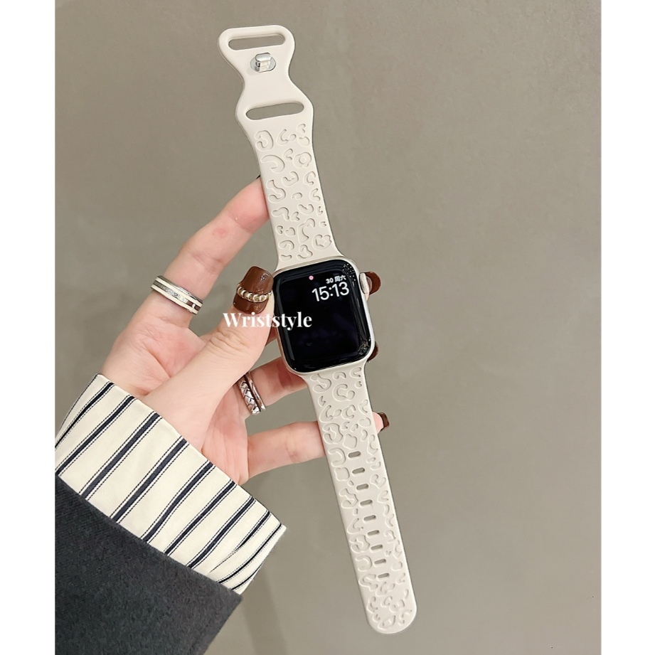 Huawei Watch Fit 3 Dây đeo silicon khắc da báo cho Huawei Watch Fit3 Vòng đeo tay thay thế cho phụ k