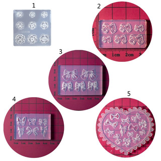 [Hàng mới về] Khuôn silicone làm phụ kiện đính móng hình nơ hoa 3d nghệ thuật diy