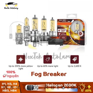 For OSRAM Fog Breaker H1 H3 H4 H7 H8 H11 H16 HB3 HB4 12V 2600K Đèn vàng ô tô Halogen Đèn pha ban đầu