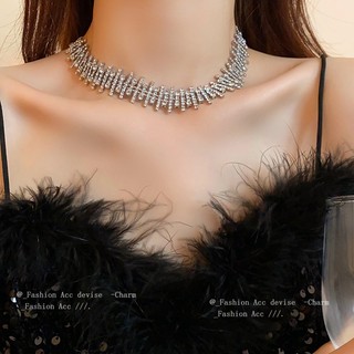 Hàn Quốc Instagram siêu flash kim cương không đều vòng cổ thích hợp sáng tạo xương đòn dây chuyền thời trang ánh sáng sang trọng gió lạnh trang sức nữ