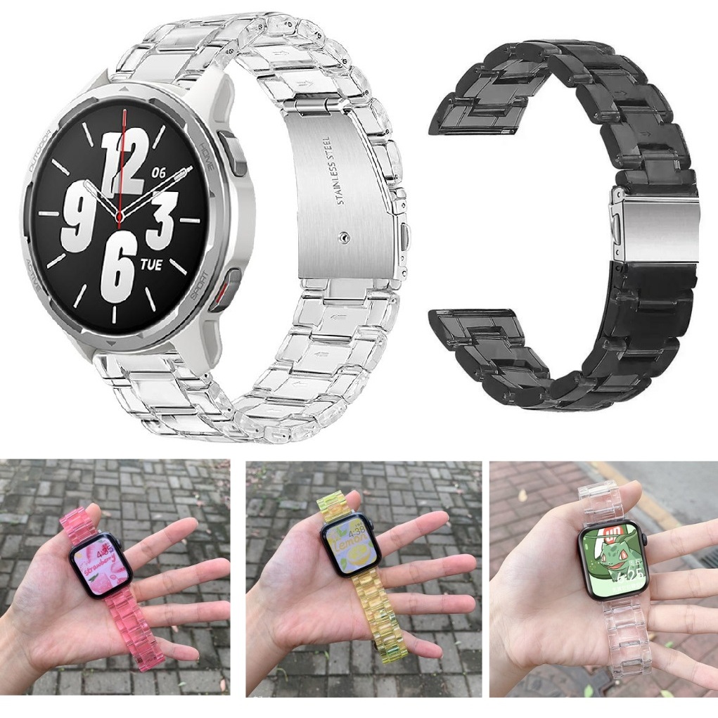 20mm 22mm Dây Nhựa Trong Suốt Cho Huami Amazfit GTR Mini GTR3 GTR4 Pro 42mm 47mm Bip5 GTR2 GTR GTR2E