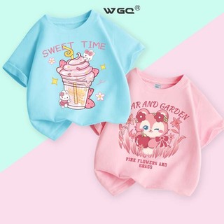 WGQ Áo thun bé gái áo phông bé gái áo phông cho bé gái áo bé gái áo phông bé gái size đại bộ cotton bé gái áo koromi bé gái áo kuromi cho bé gái
