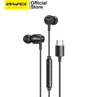 Tai nghe AWEI TC-5 Type C có dây âm thanh nổi có mic thời trang