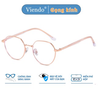 Gọng kính cận có đo nhỏ nam nữ tròn Viendo kim loại kính mát chống ánh sáng xanh tia uv đổi màu khi ra nắng -0.5/-1.0/-1.5/-2.0/-2.5/-3.0/-3.5/-4.0/-4.5/-5.0/-5.5/-6.0