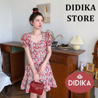 DIDIKA Đầm hoa kiểu cô tiên rừng ngọt ngào phong cách Pháp cổ điển thời trang dành cho nữ