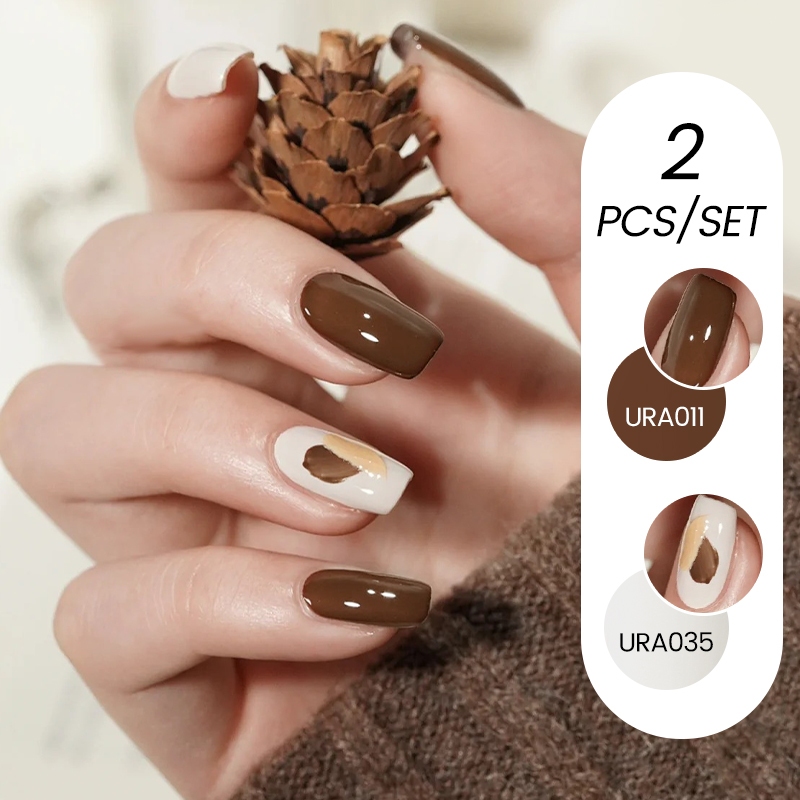 Ur SUGAR 15ML 2 CÁI Ba Lan Bộ Màu Nâu Khỏa Thân Ngâm Tắt  Gel UV Nail Art Glitter Gel