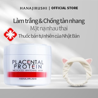Mặt Nạ Đất Sét HANAJIRUSHI Placenta Làm trắng 160g Collagen hòa tan Tinh chất protein thủy phân