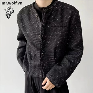Fashion Áo Dạ Tweed Nam Tay Dài Xinh Đẹp Dáng Rộng Màu Sắc Đơn Giản Thoải Mái Hù Hợp Chất Nỉ Bông Nút Bấm  Áo Khoác Nam Phong Cách Hàn Quốc Cao Cấp Áo Jacket Nam