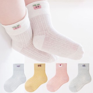  Mùa Hè Lưới Cotton Bé Trai Bé Gái Tất Hoạt Hình Thoáng Khí Mỏng Sơ Sinh Trẻ Sơ Sinh Mắt Cá Chân Tất Co Giãn Dễ Thương Cho Bé Tất Trẻ Em 