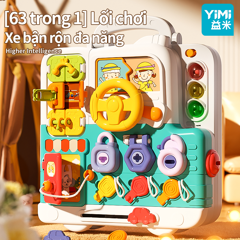 Yimi Kids Busy Board Montessori Busy Board Đồ chơi cảm giác cho trẻ mới biết đi có đèn LED Công tắc 