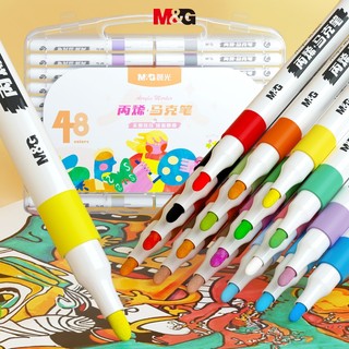 Bộ Bút Màu Acrylic Marker M&G Không Thấm Màu Có Thể Chồng Màu Không Độc Hại Có Thể Giặt Được