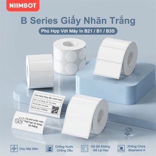 NIIMBOT B21/B1/B3S Giấy nhãn in màu trắng, rộng 20-50mm, phù hợp cho quần áo/giá sản phẩm/thực phẩm