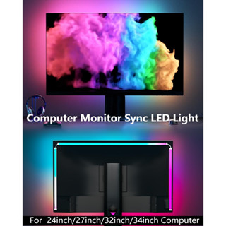 Màn hình máy tính USB 5V Ambilight RGB Đồng bộ hóa đèn nền LED có chất kết dính, Đèn dải PC RGBIC ngâm để trang trí trò chơi, Quà tặng Giáng sinh